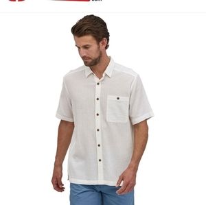 Patagonia Organic Cotton Short Sleeve Button Down White Shirt Size XXL